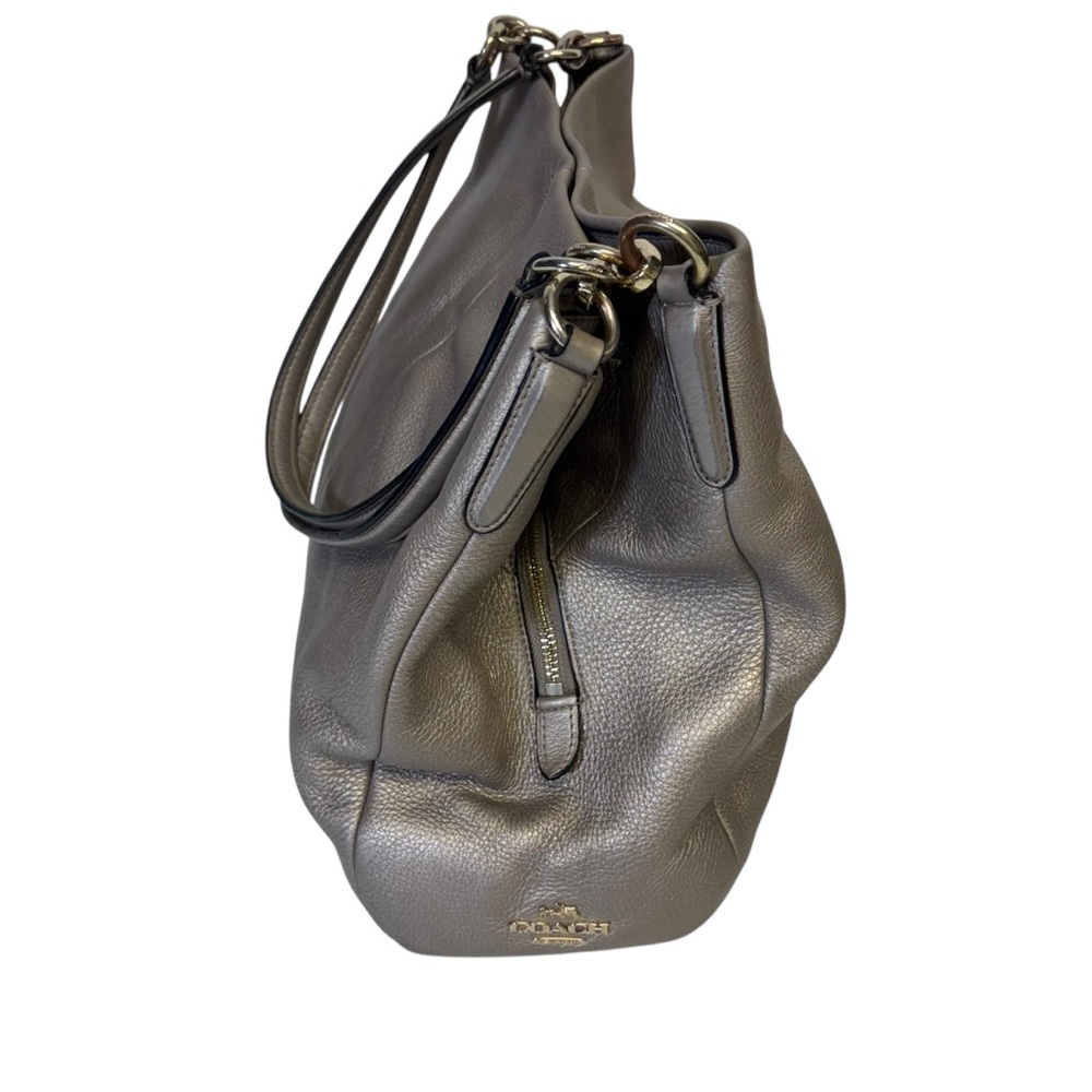 Coach Women's Madison Phoebe Gold Pebbled Leather Shoulder Tote Bag 2 Handles - Picture 6 of 15